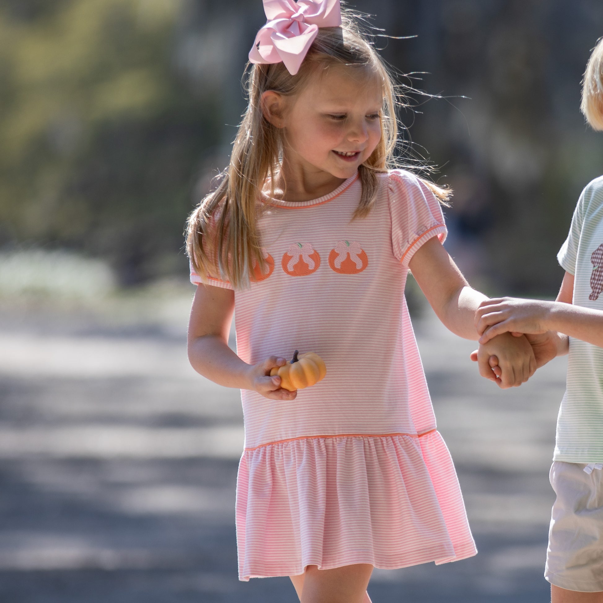 Pumpkin Bow Dress boutique children's clothing