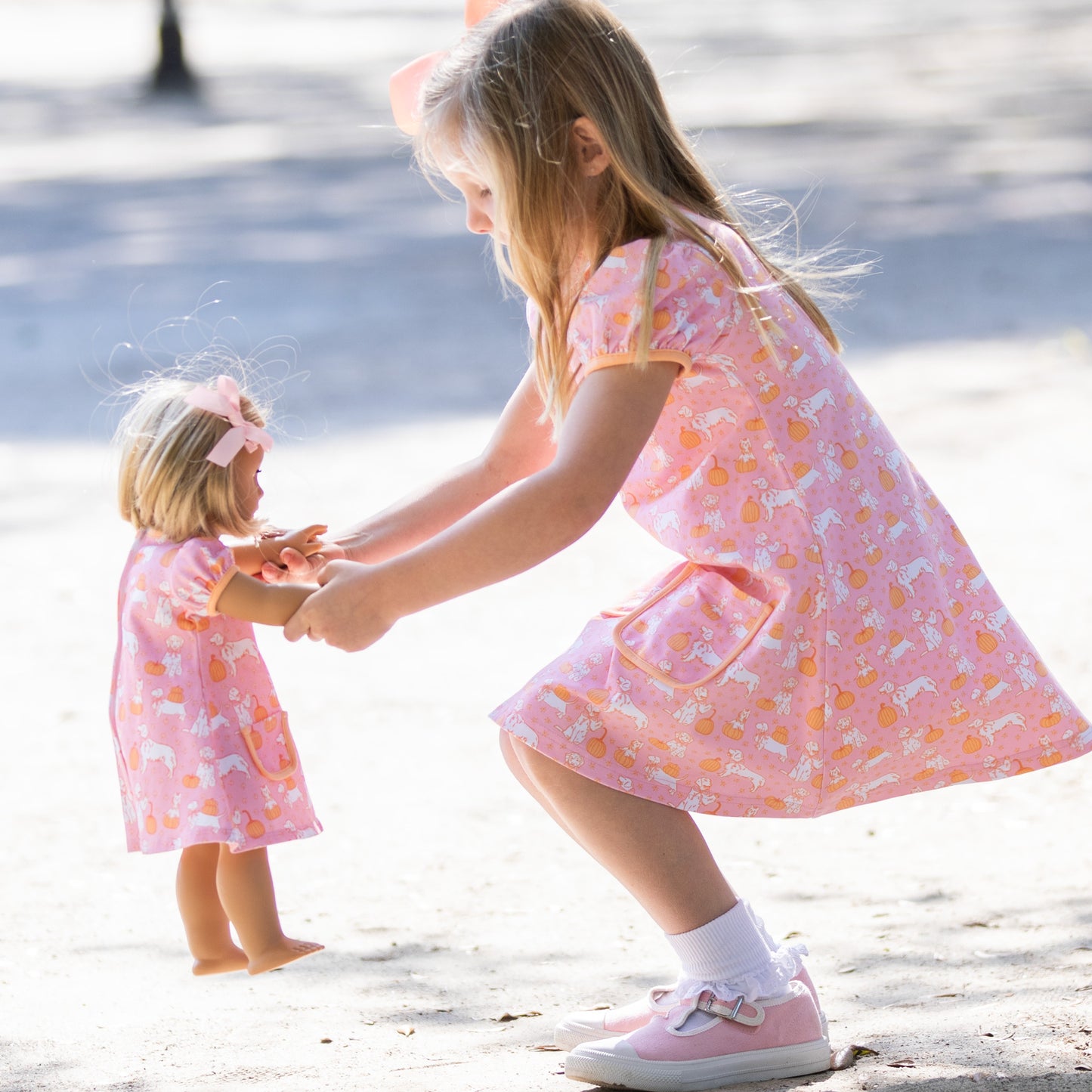 Pumpkin Paws Pocket Dress Doll boutique children's clothing