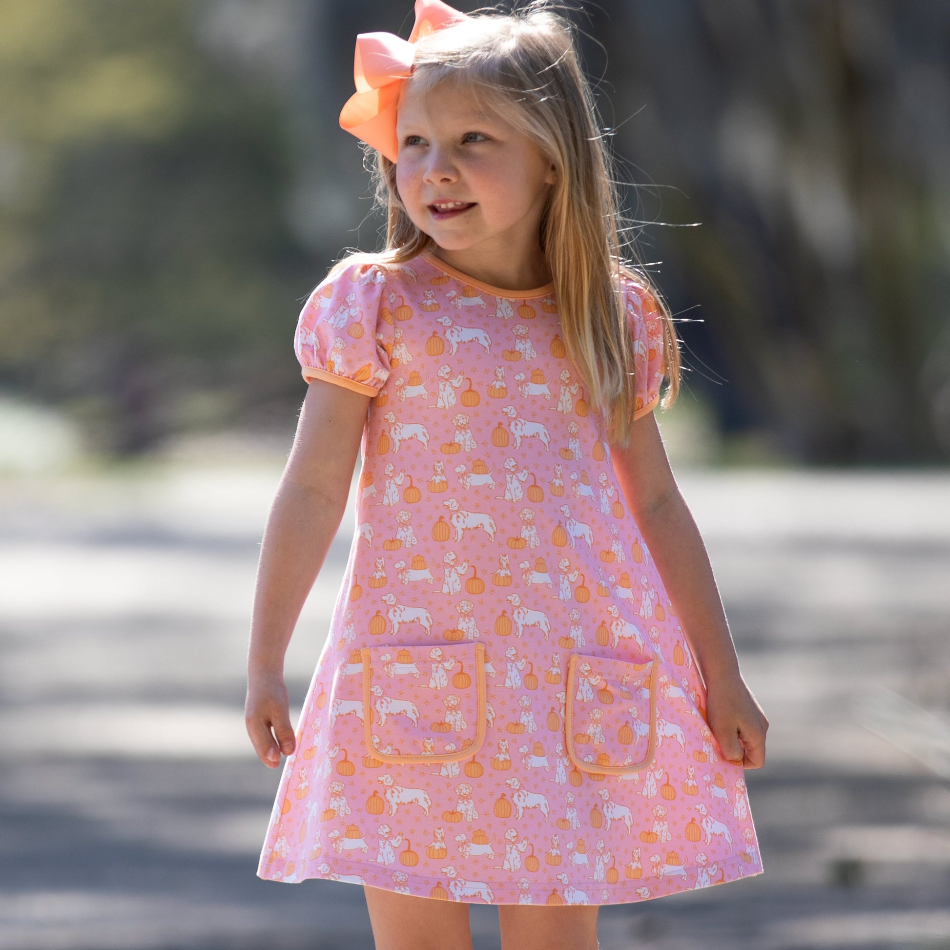 Pumpkin Paws Pocket Dress boutique children's clothing