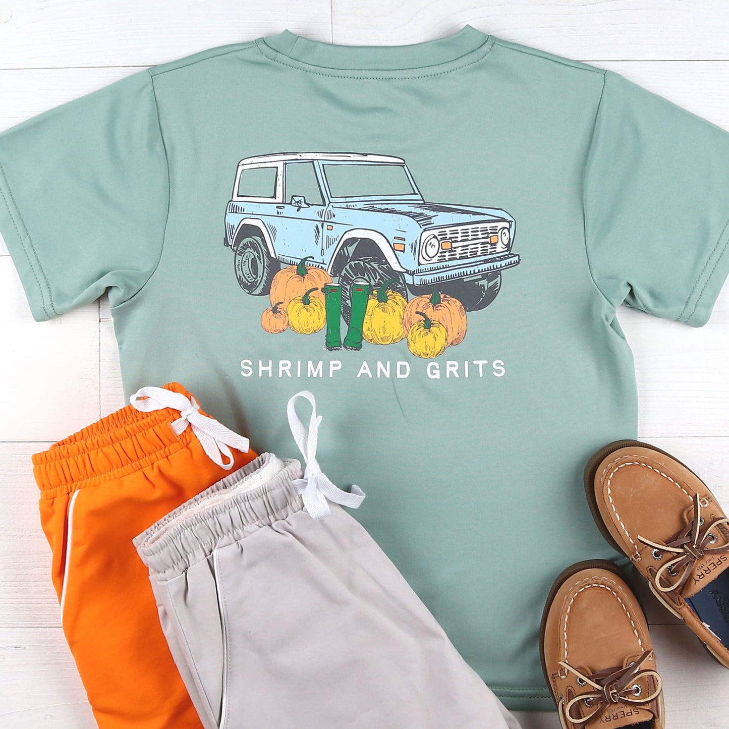 Boys Shrimp Shorts - Orange Knit