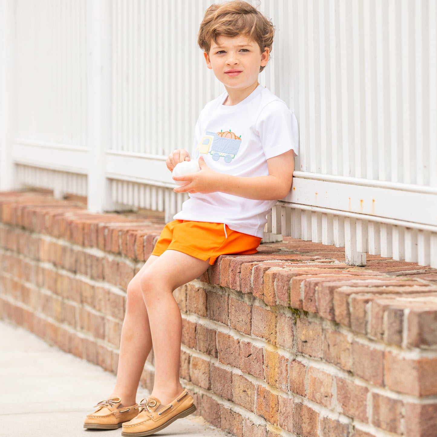 Boys Applique Shirt - Pumpkin Truck