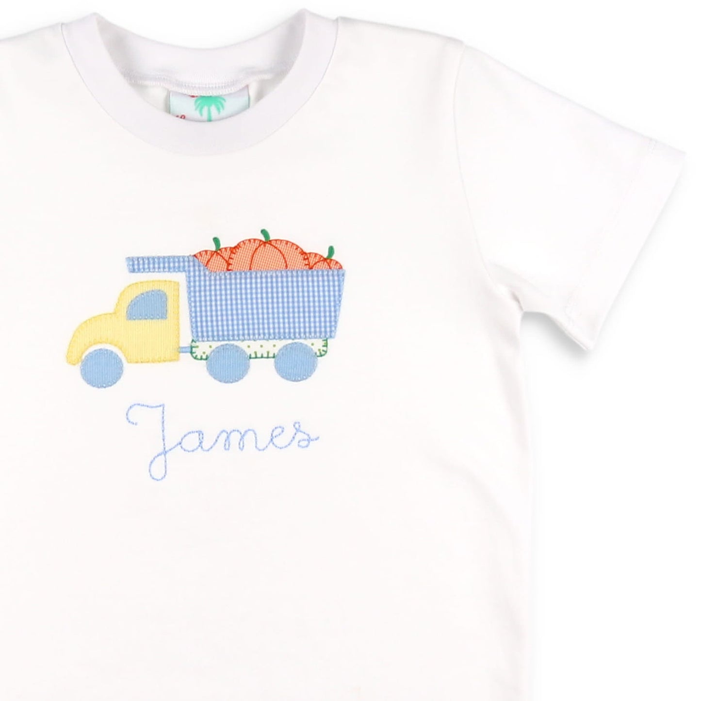 Boys Applique Shirt - Pumpkin Truck