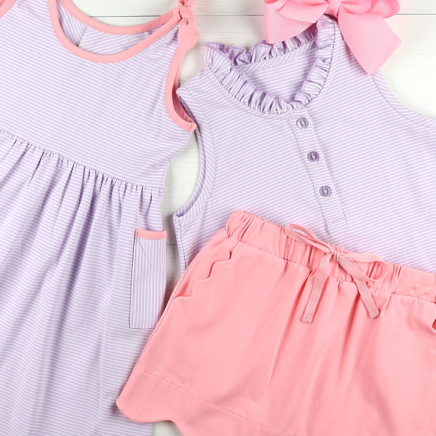 Girls Tie Dress - St. Simons Stripe (SAMPLE)