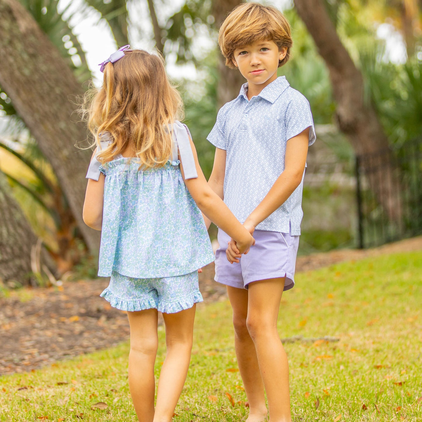 Girls Tie Set - Lavender Lawn