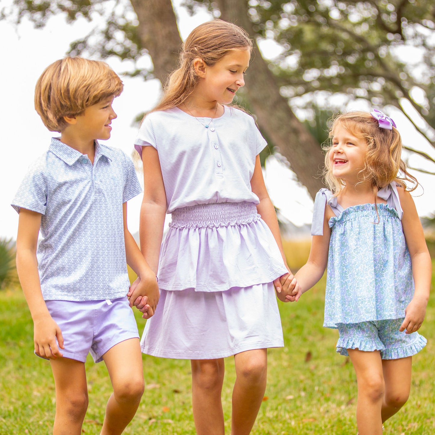 Girls Tie Set - Lavender Lawn