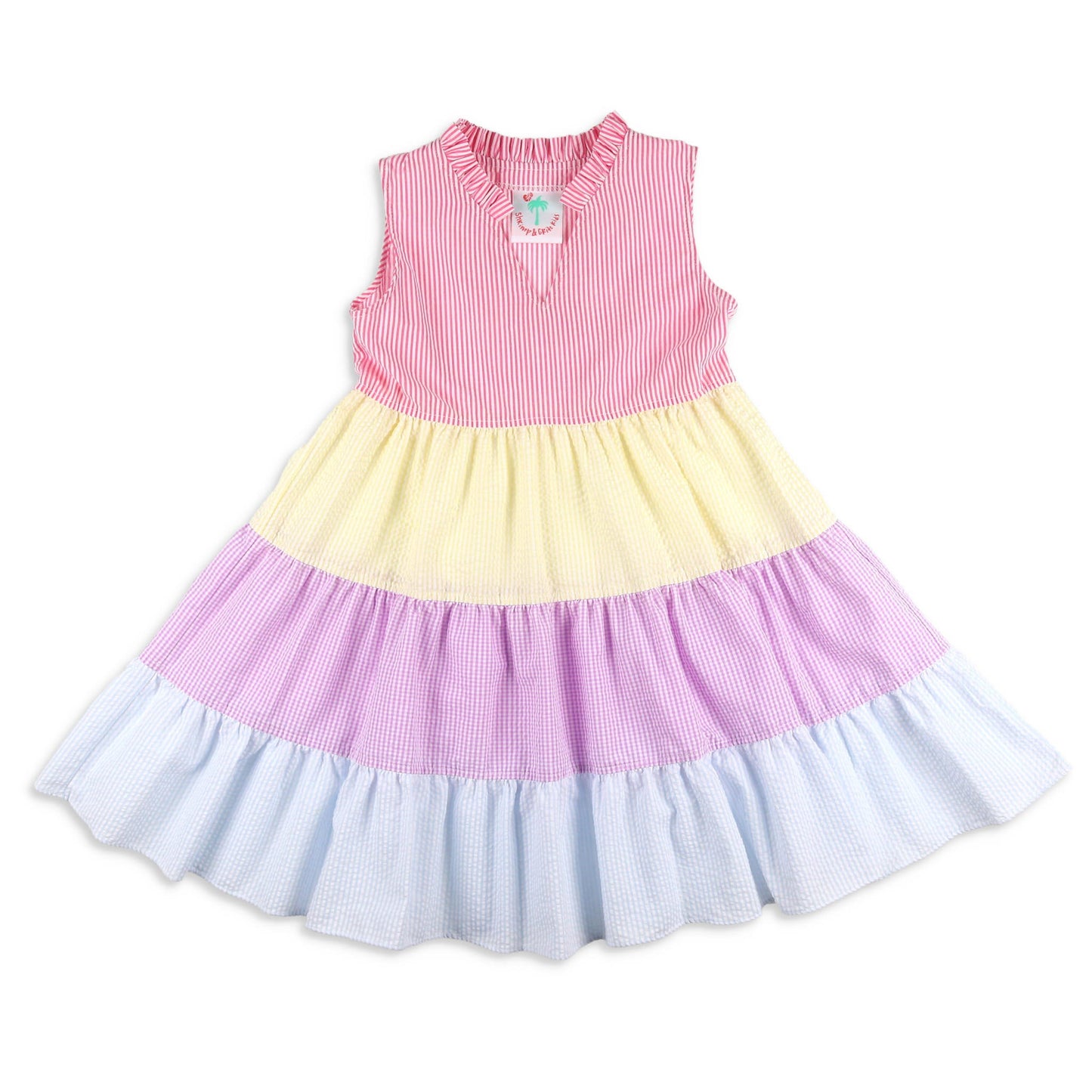 Girls Tier Dress - Colorful Fish