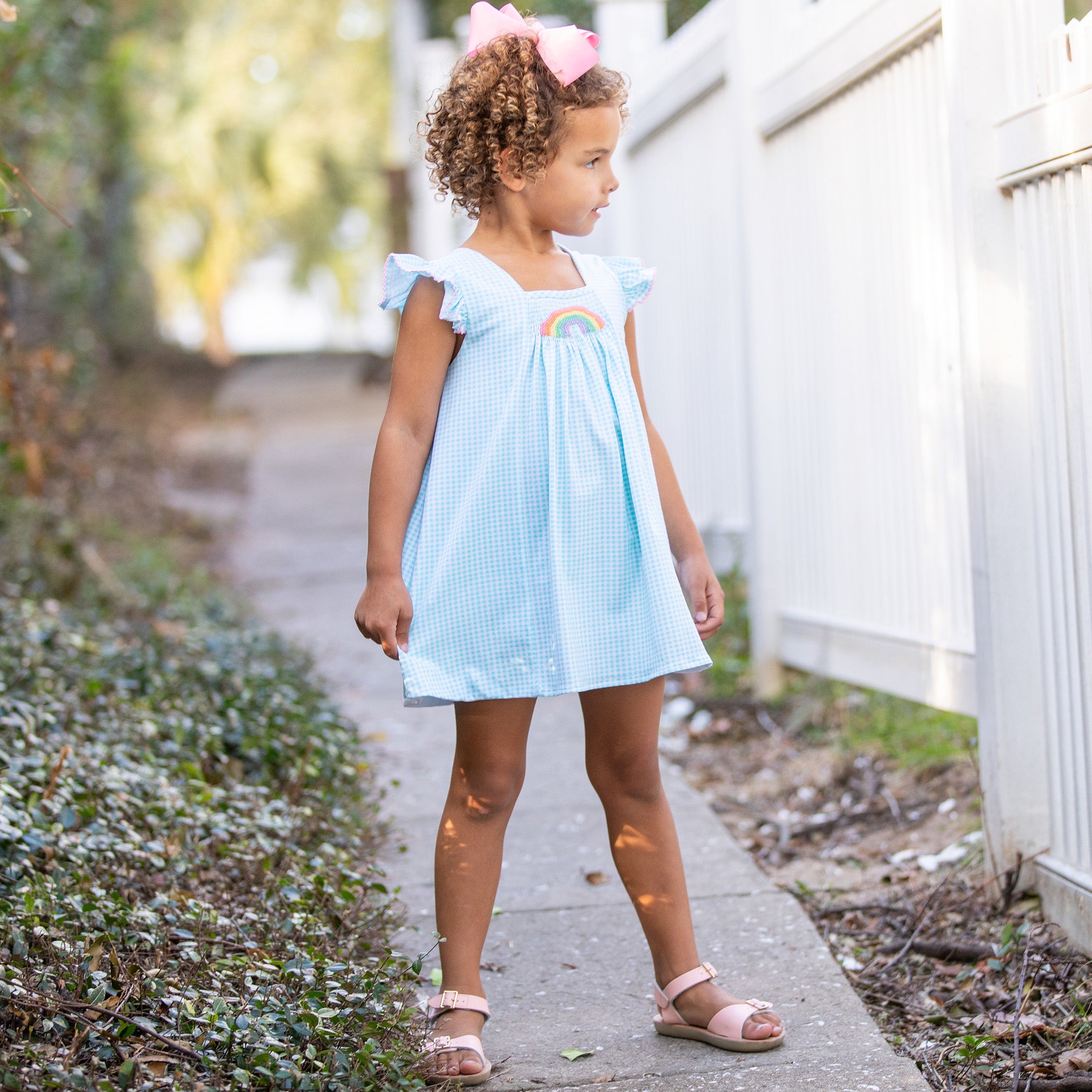 Girls Rainbow Smocked Dress Shrimp and Grits Kids