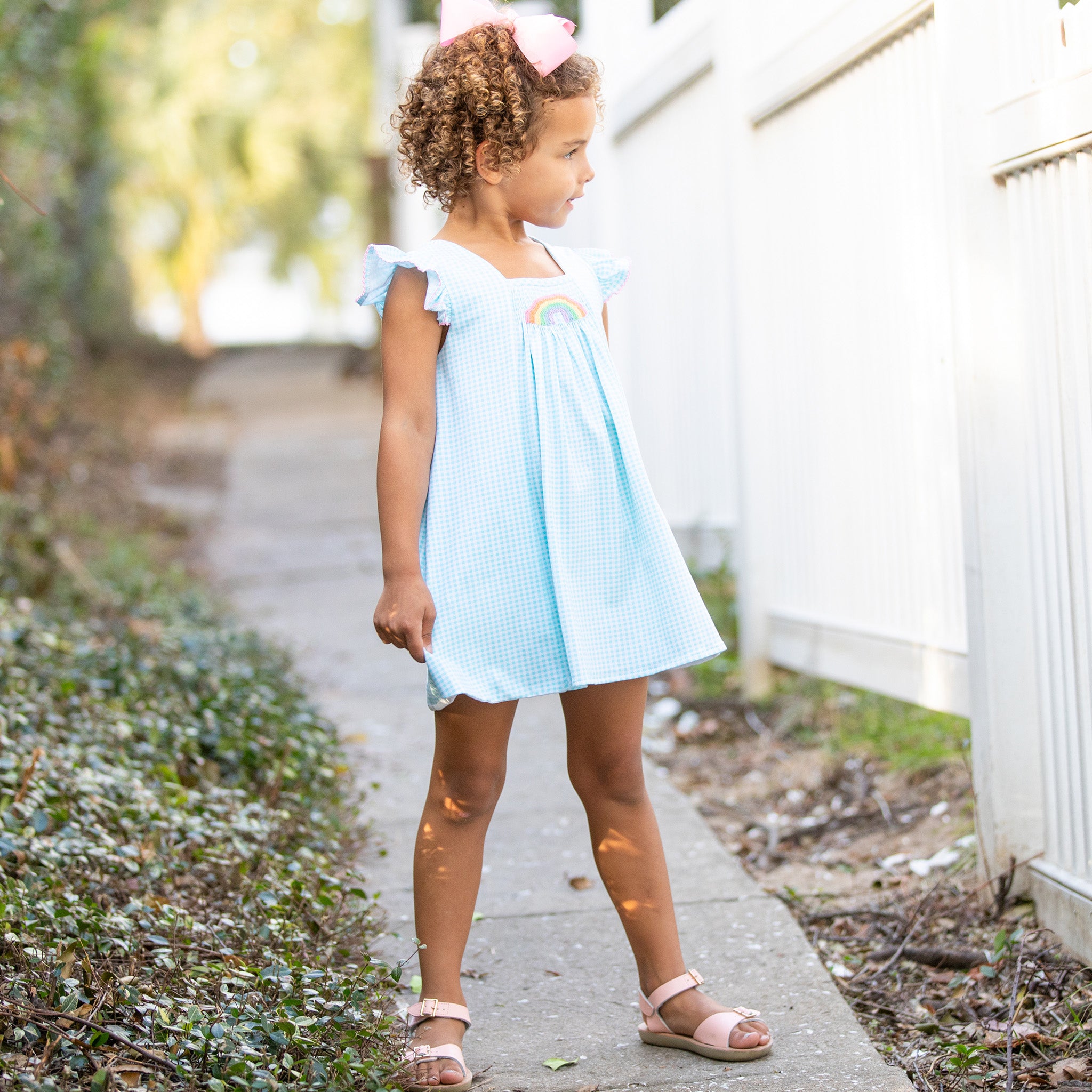 Girls Rainbow Smocked Dress Shrimp and Grits Kids