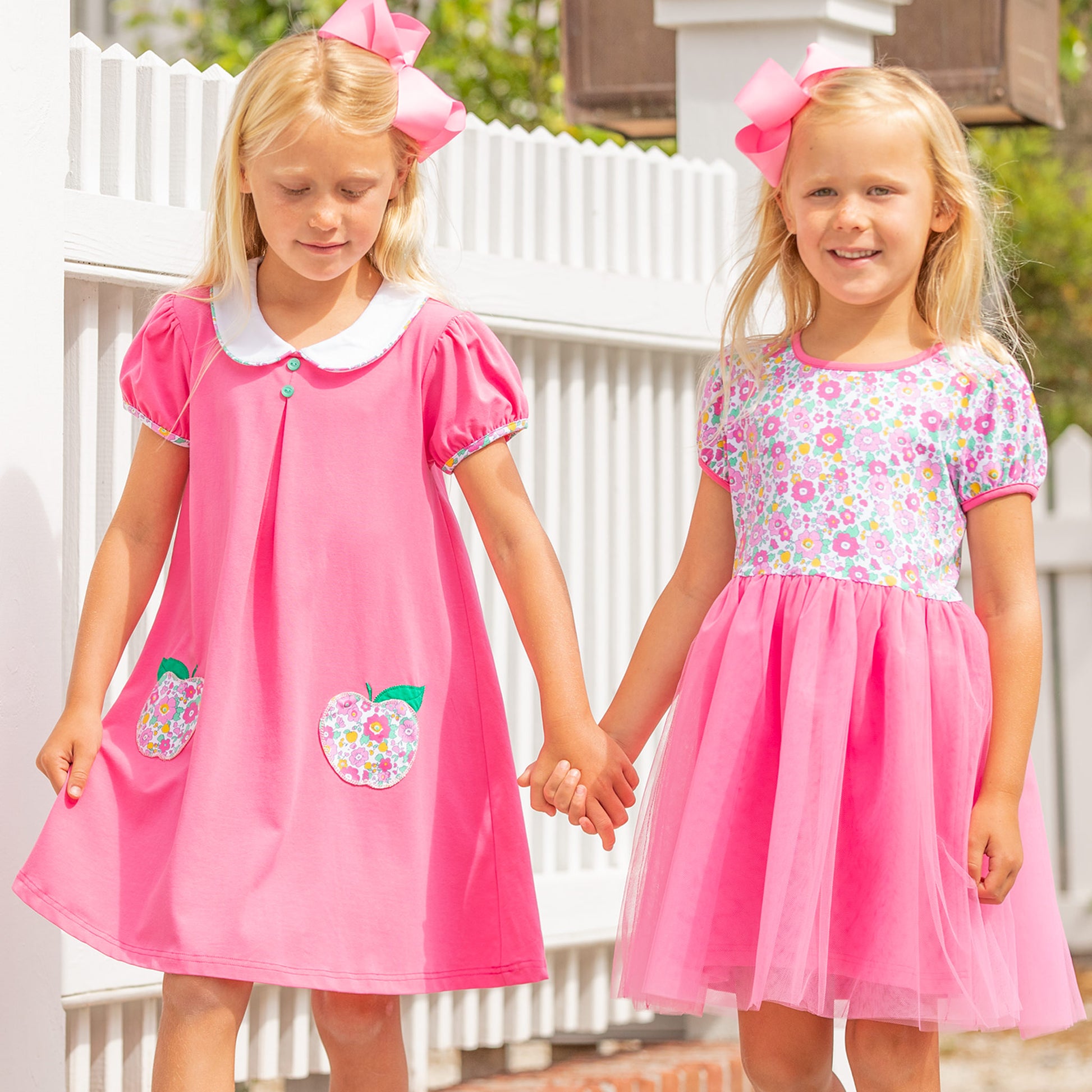 pink apple dresses Girls' Back to School Apple Dress 4