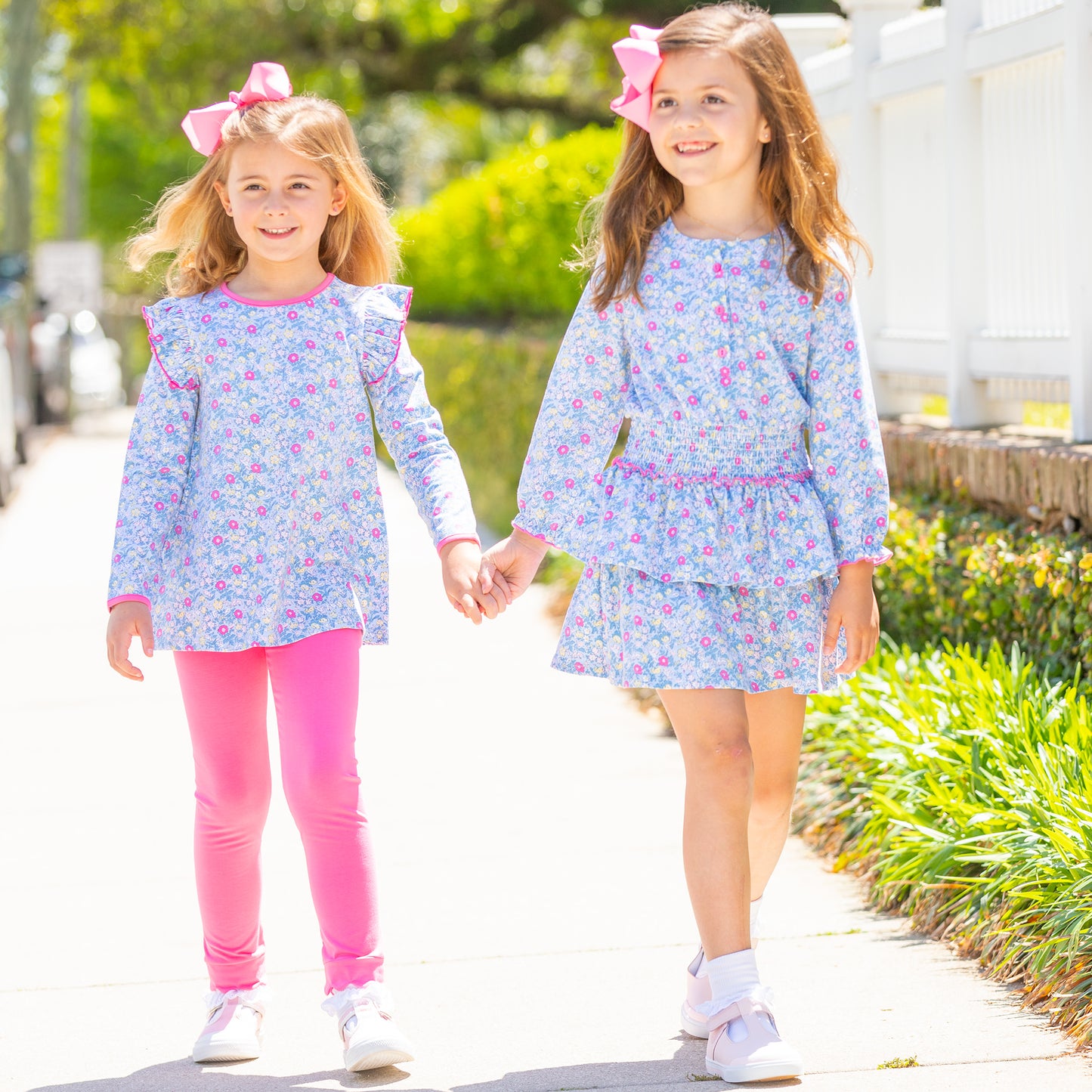 Girls Scallop Leggings - Razzleberry