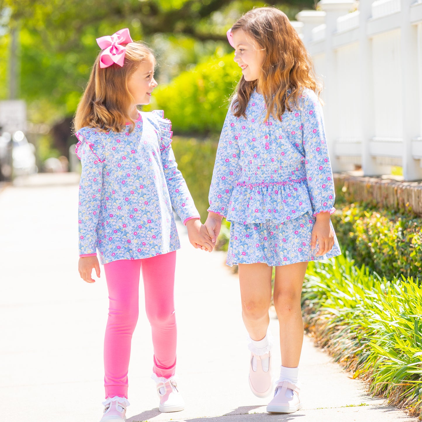 Girls Scallop Leggings - Razzleberry