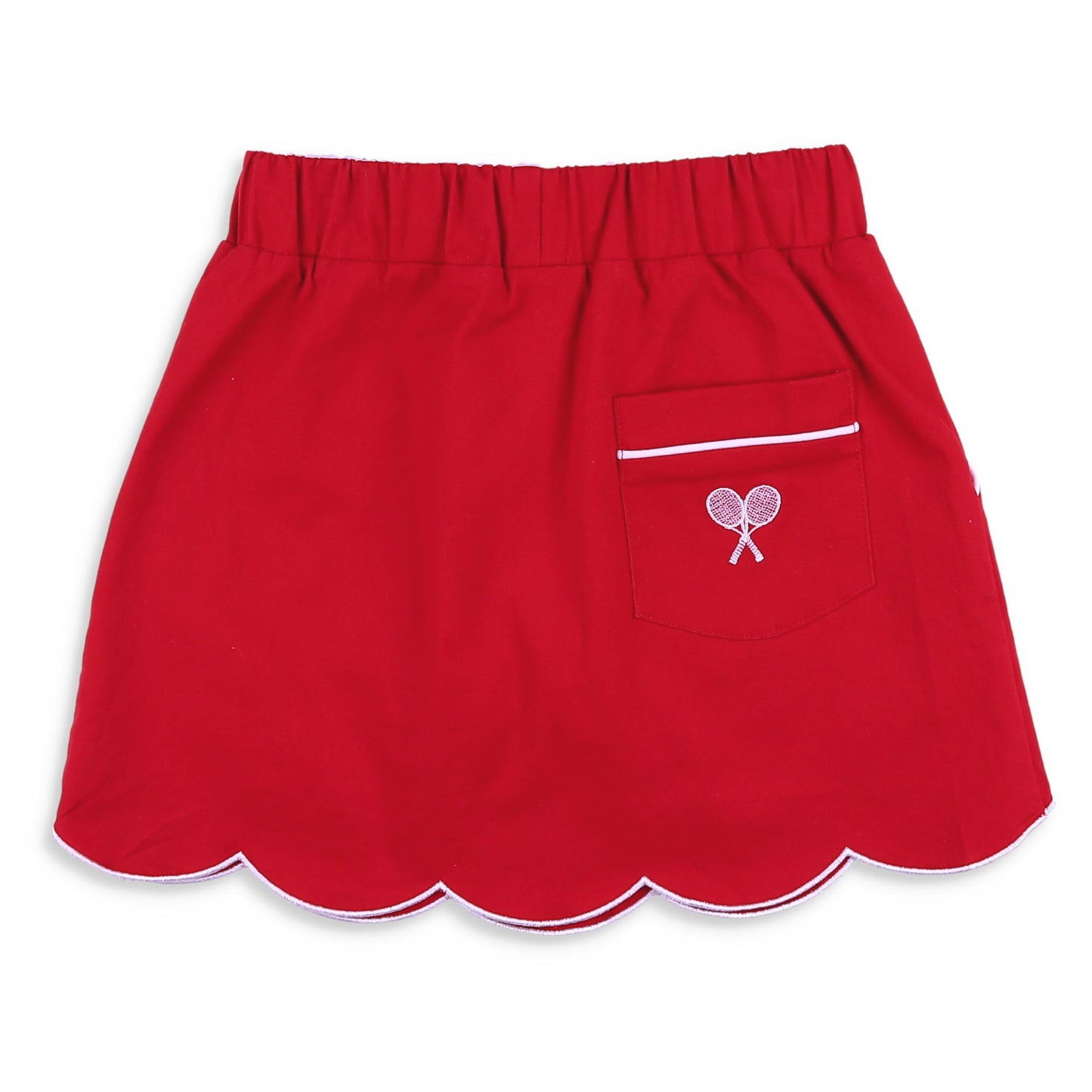 Red Scallop Skort