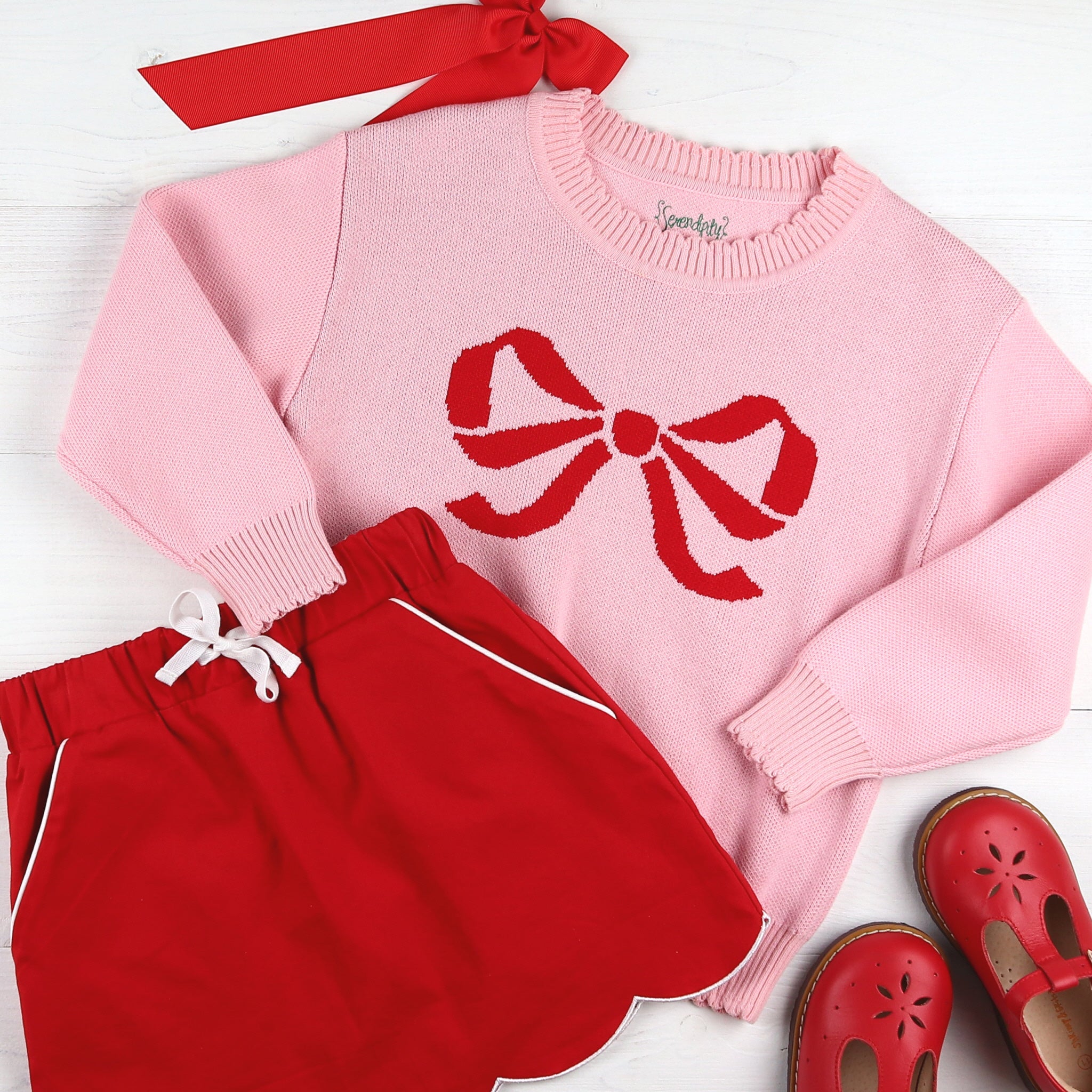 Baseball Sister Pink Heart Short Set