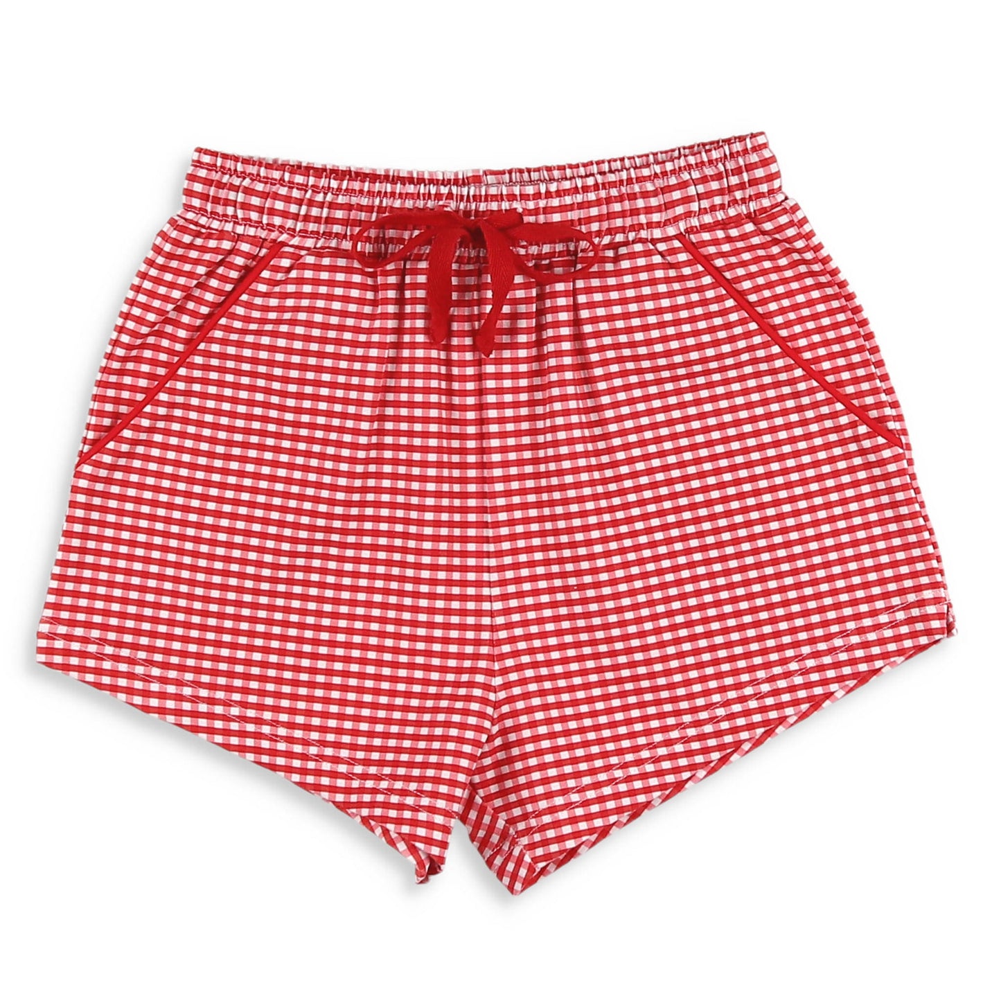 Boys Gameday Check Shrimp Shorts - Red