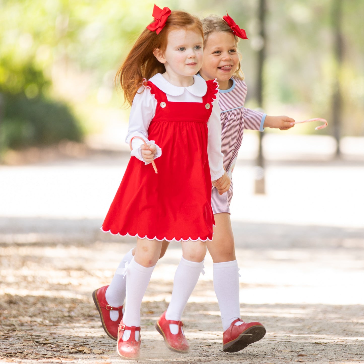 Girls Millie Jumper - Red Corduroy