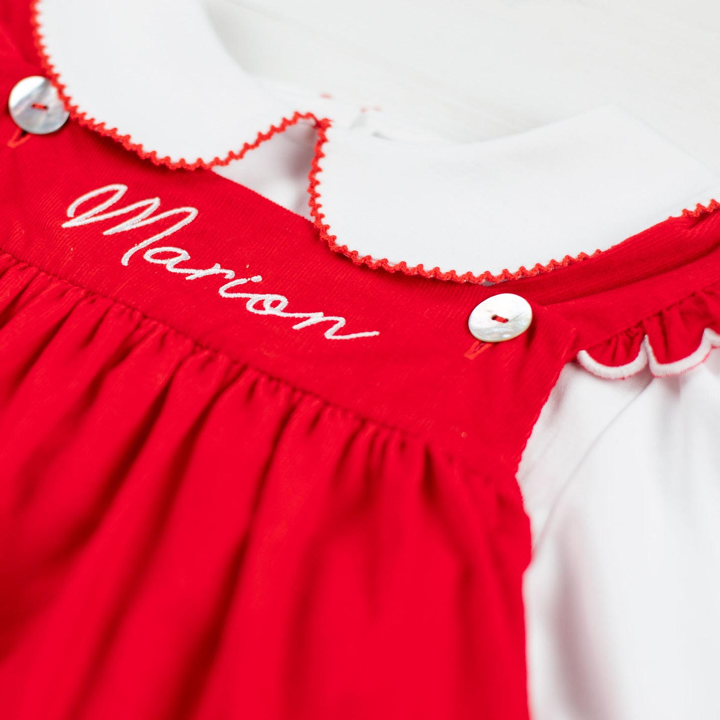 Girls Millie Jumper - Red Corduroy