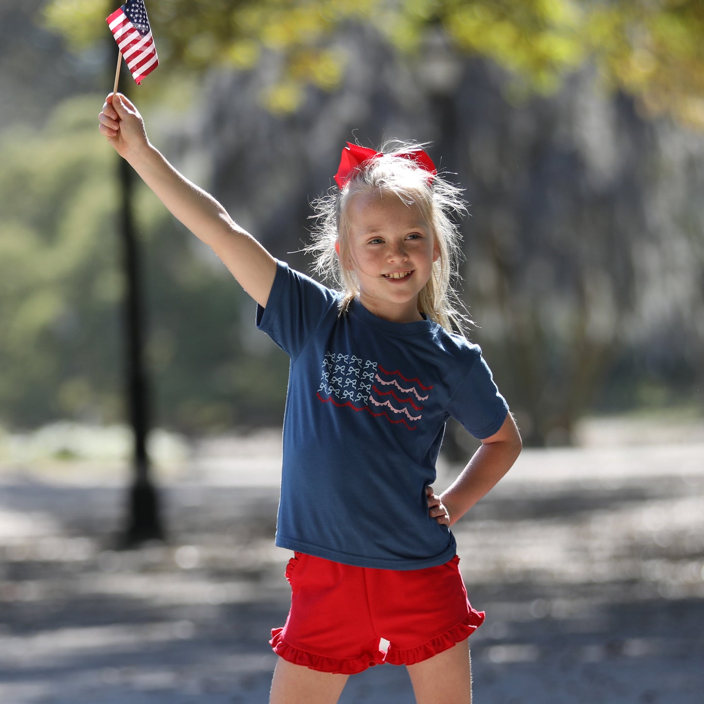 Red Pique Knit Ruffle Shorts
