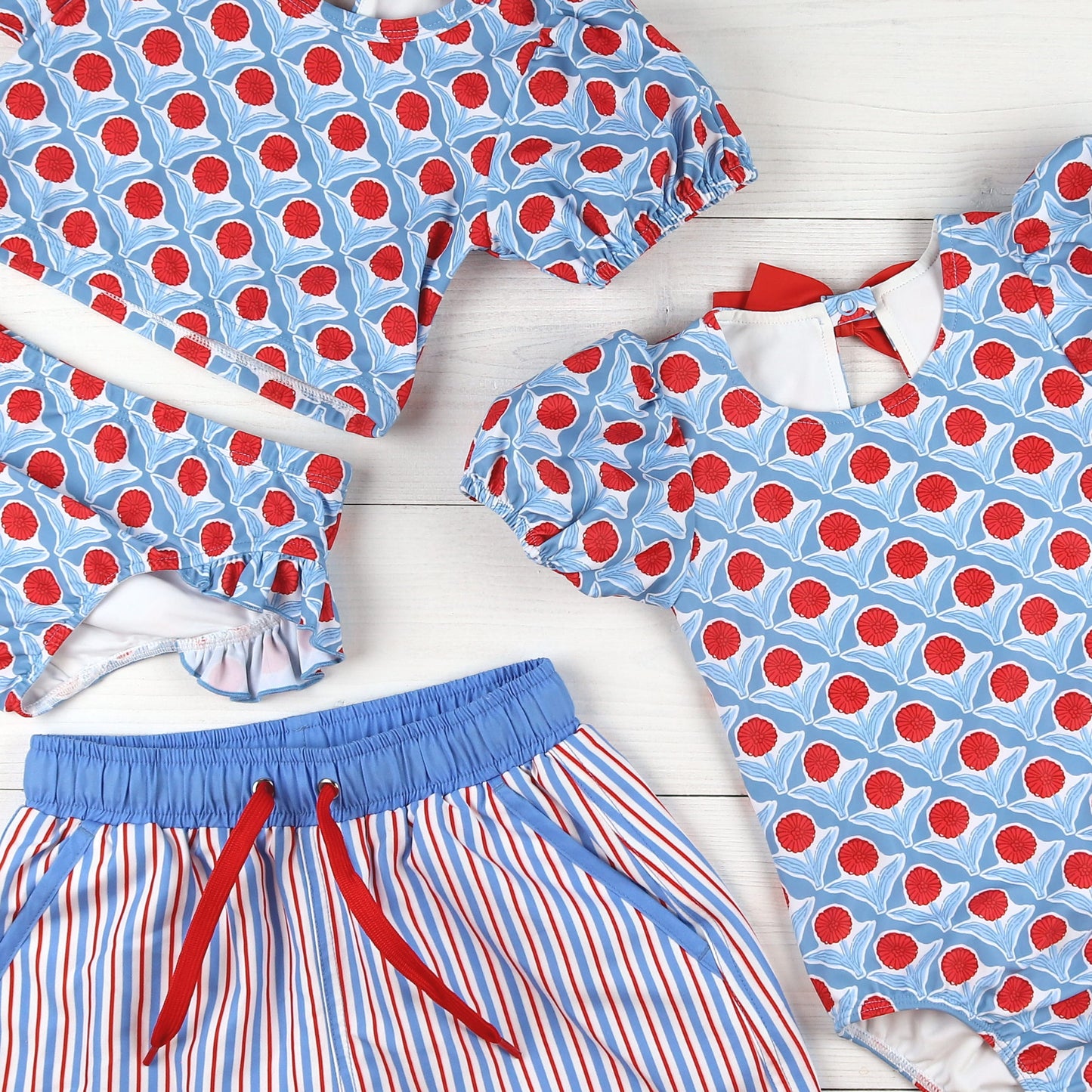 Red, White & Bloom One-Piece