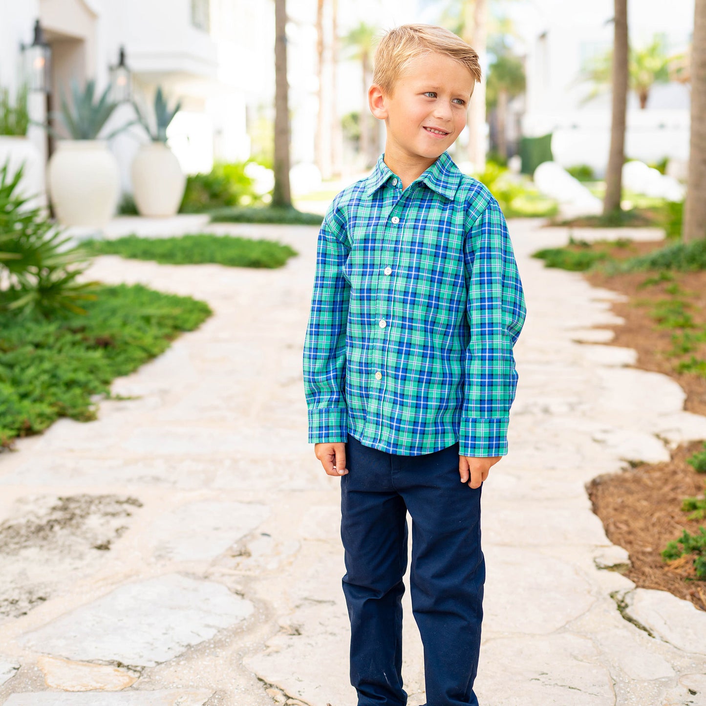 Boys Oxford - Royal Plaid