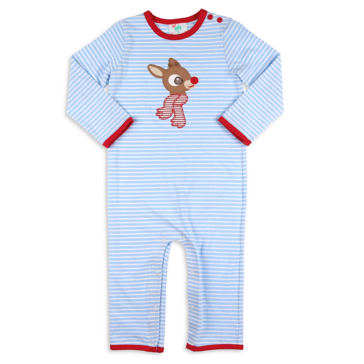 Boys Applique Playsuit - Rudolph