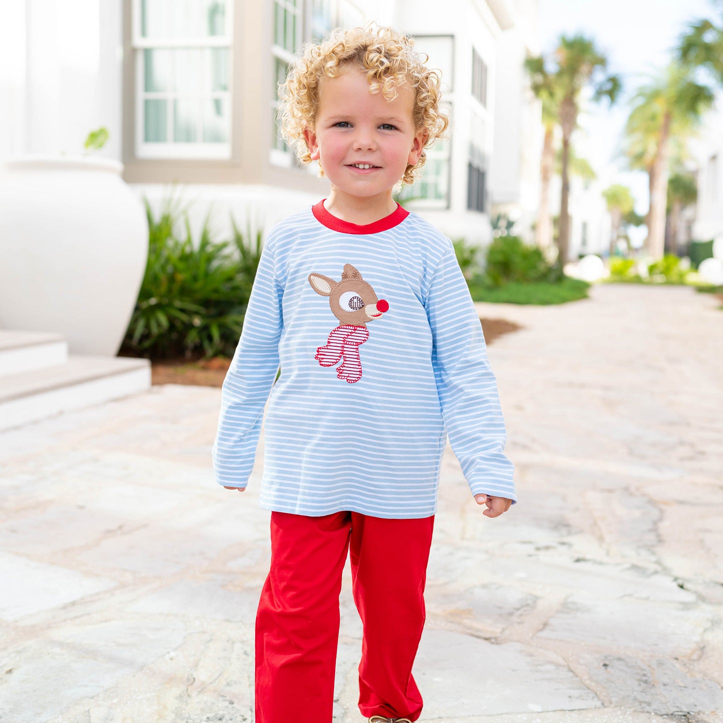 Boys Applique Shirt - Rudolph