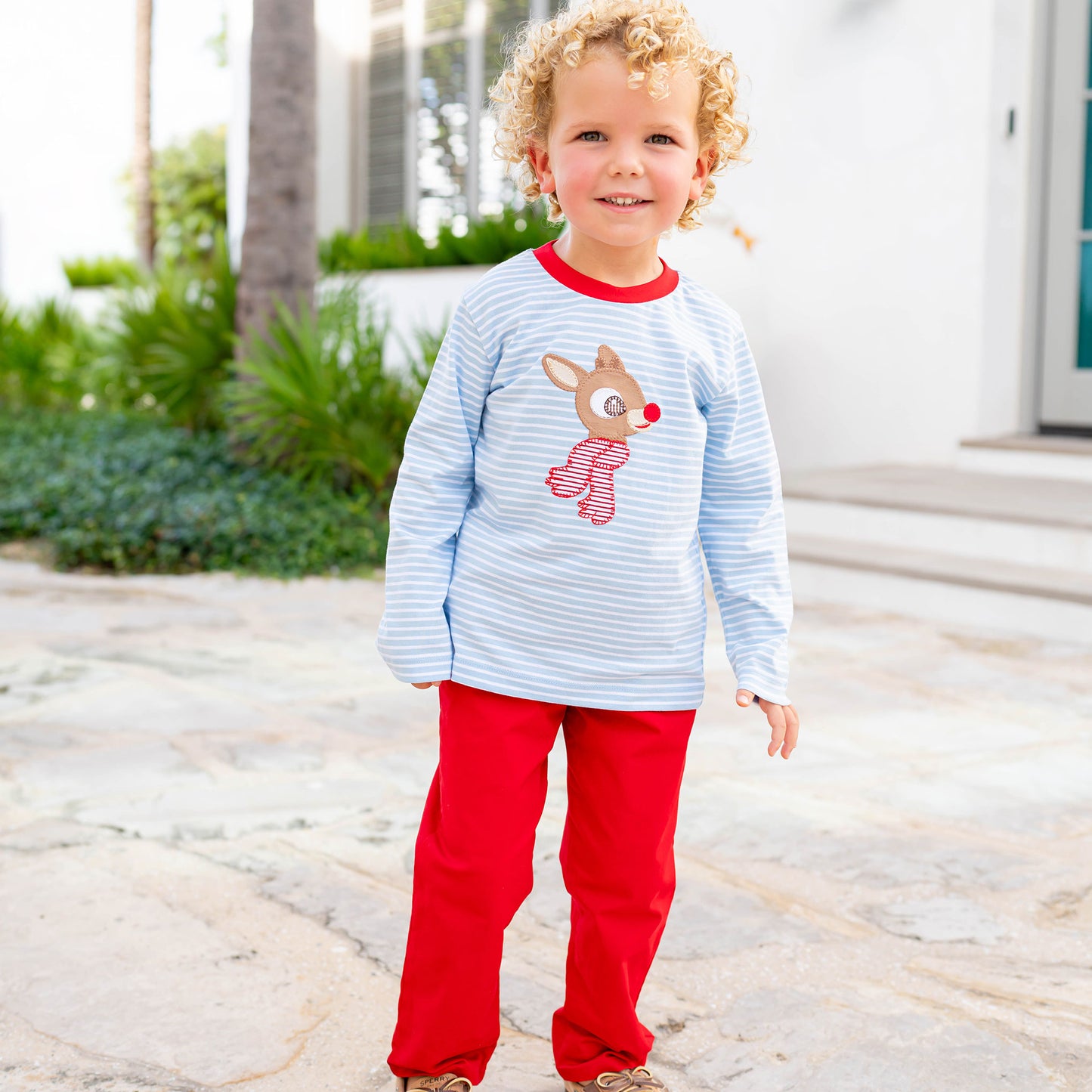 Boys Applique Shirt - Rudolph