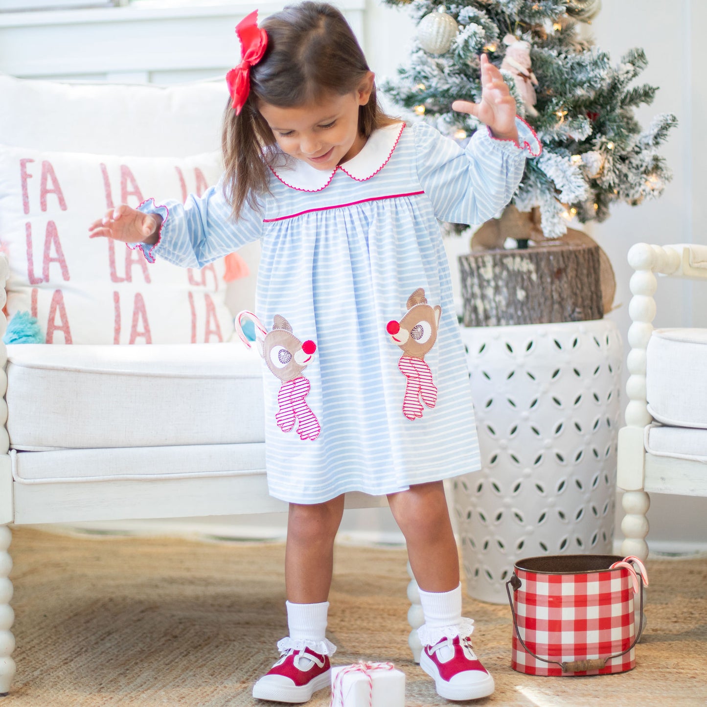 Girls Genevieve Dress - Rudolph