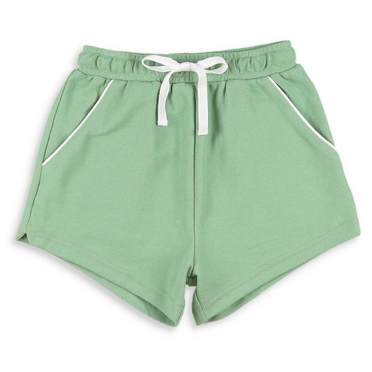 Sage Pique Knit Shrimp Shorts