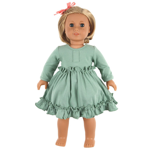 Sage Twirl Dress - Doll Dress