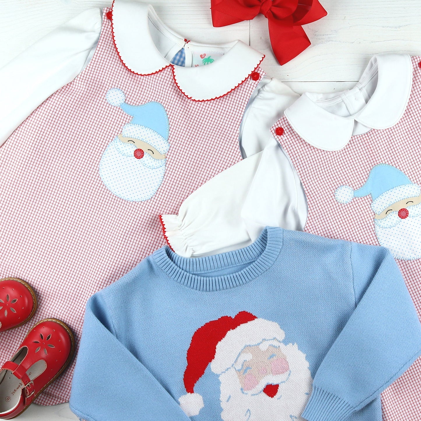 Girls Reversible Jumper - Jolly Santa/ Preppy Pumpkin