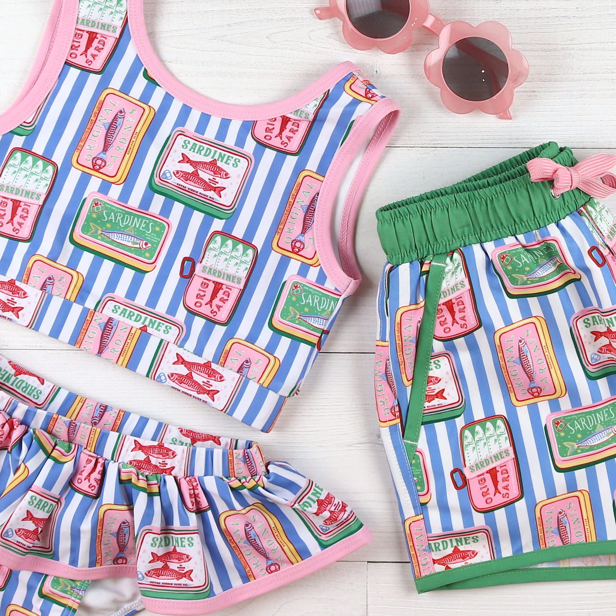 Sardine Stripe Bikini – Shrimp and Grits Kids
