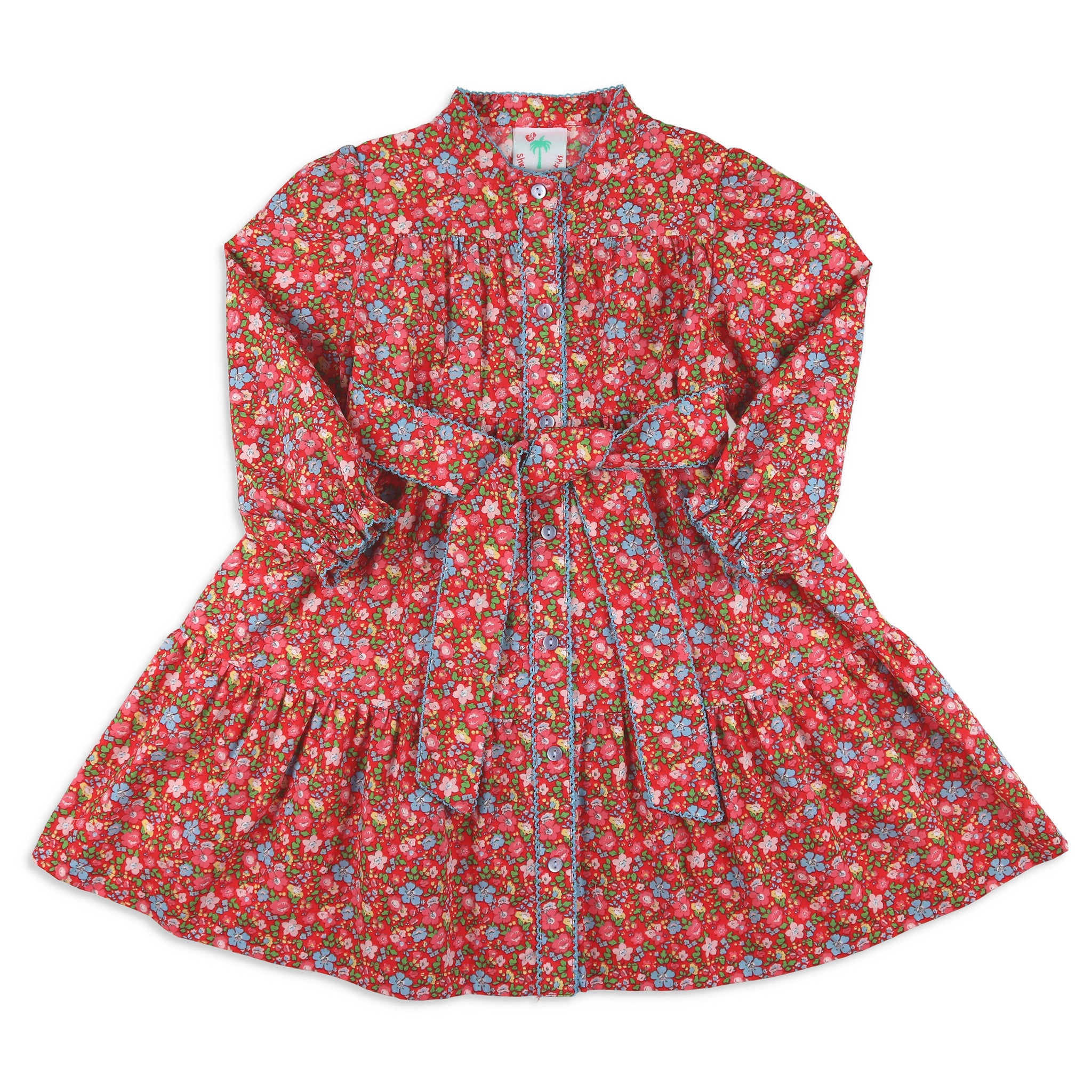 maeve dresses The Dress in Aleutian Blue Floral 6 / Aleutian Blue Watercolor and unforgettable entrances Maeve Dress in Arden Plaid