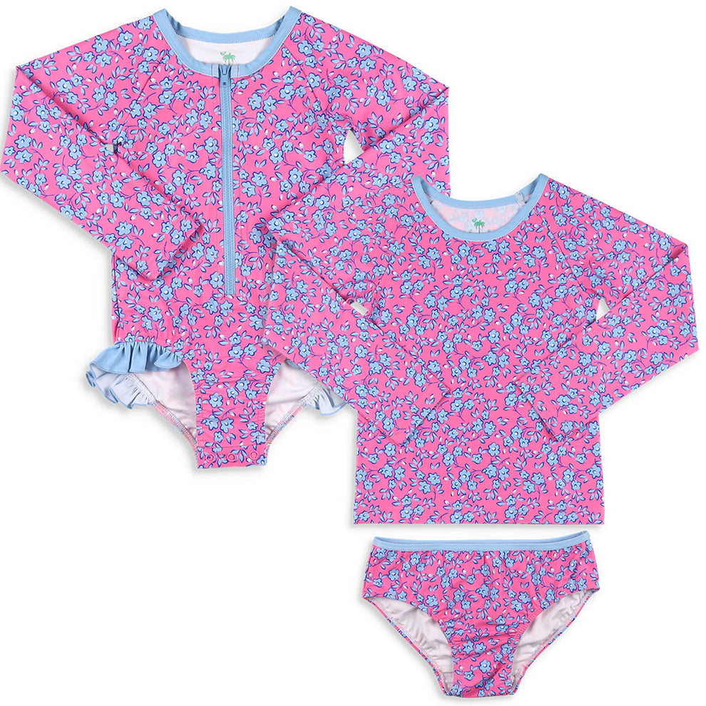 Seaside Petals Rashguard Suit – Shrimp and Grits Kids