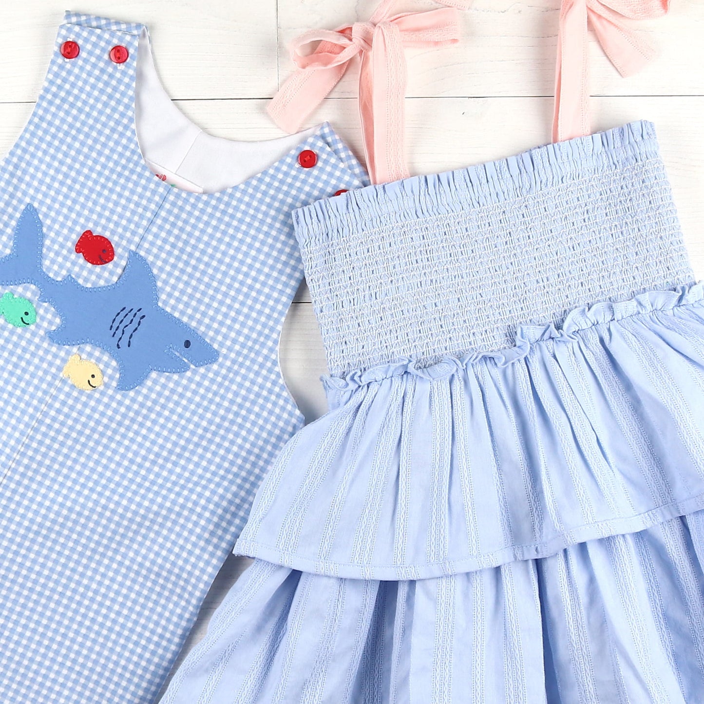 Girls Tier Dress - Blue