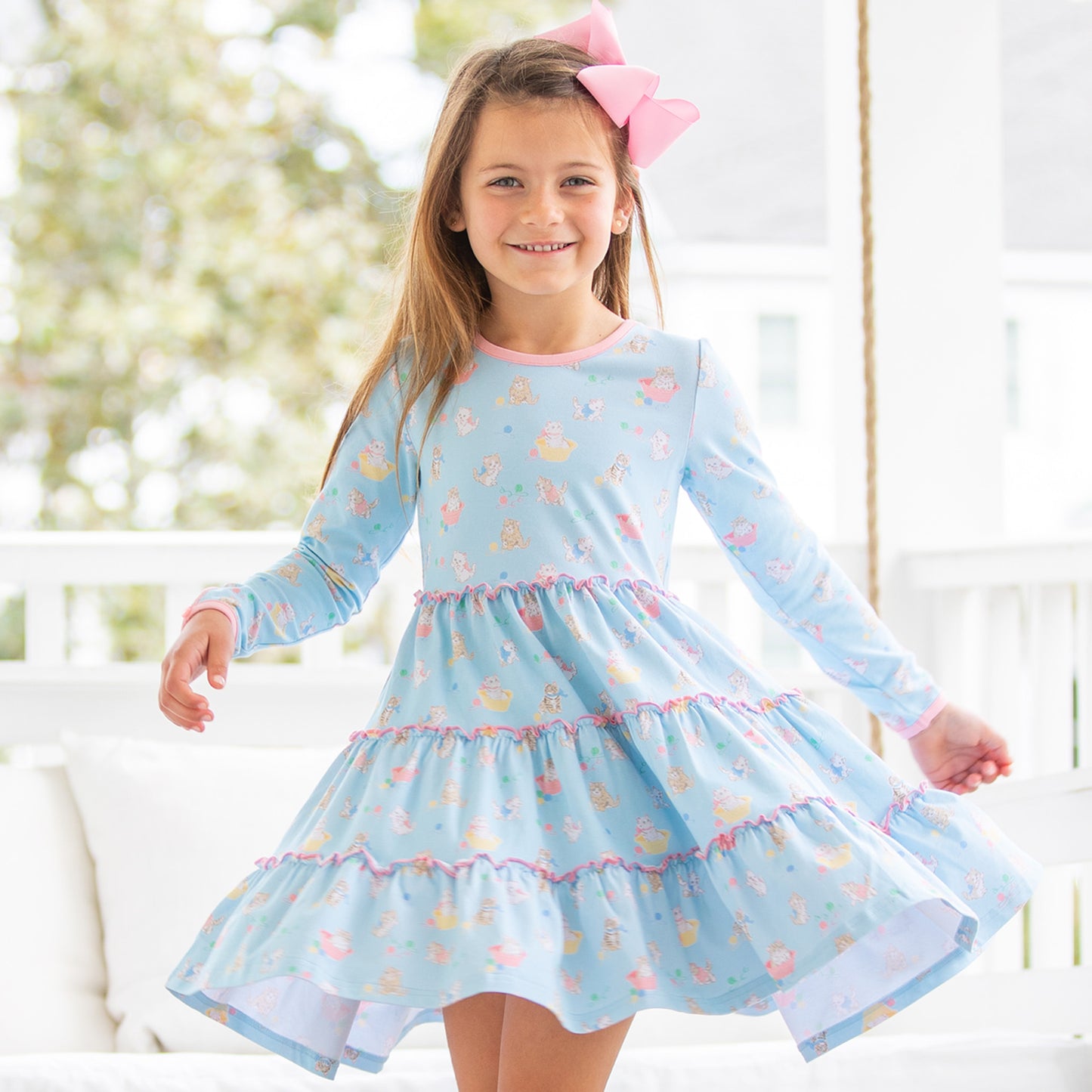 Girls Tier Dress - Smitten Kitten