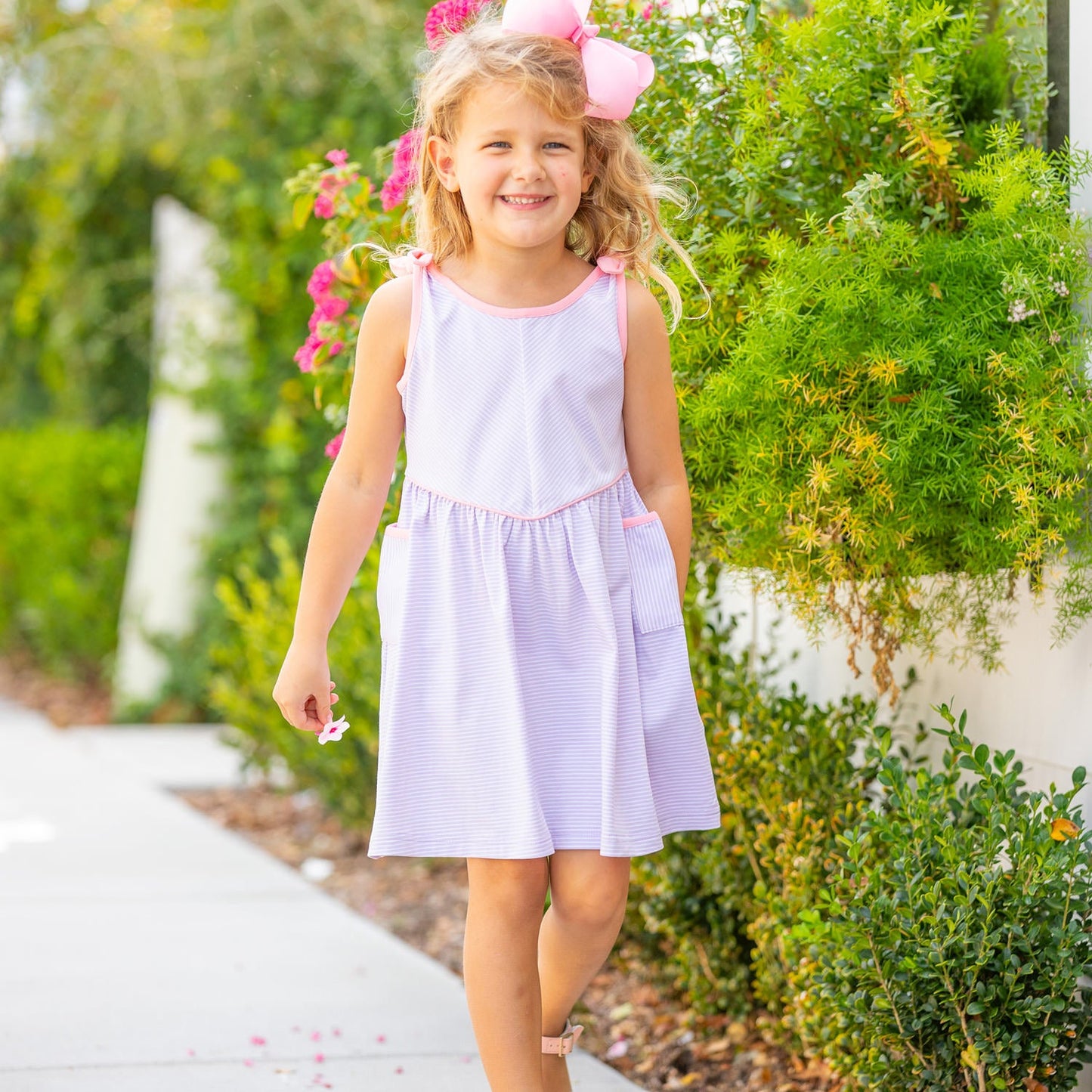 Girls Tie Dress - St. Simons Stripe (SAMPLE)