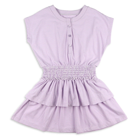 Girls Smocked Waist Dress - St. Simons Stripe (SAMPLE)