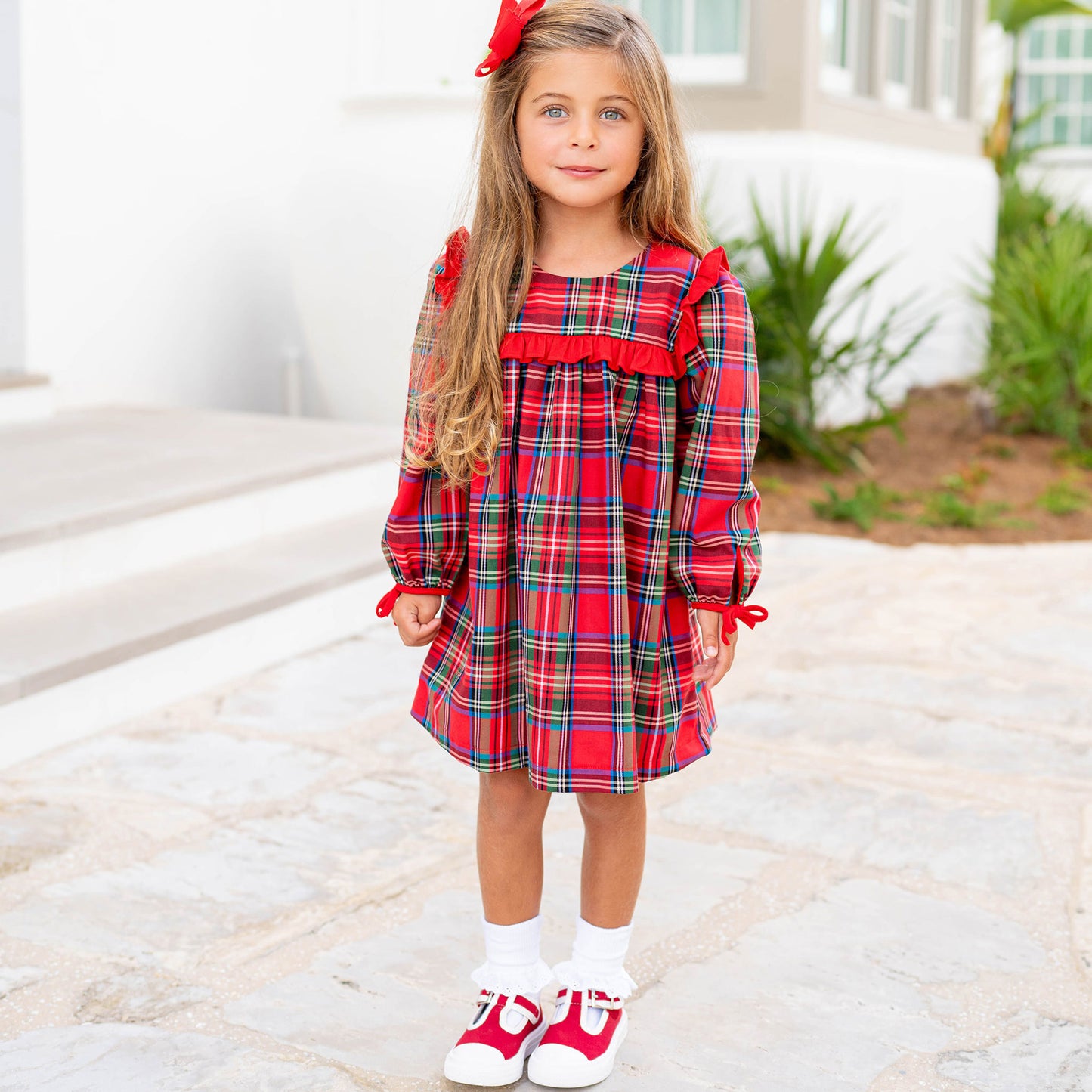 Girls Rebecca Dress - Stewart Plaid