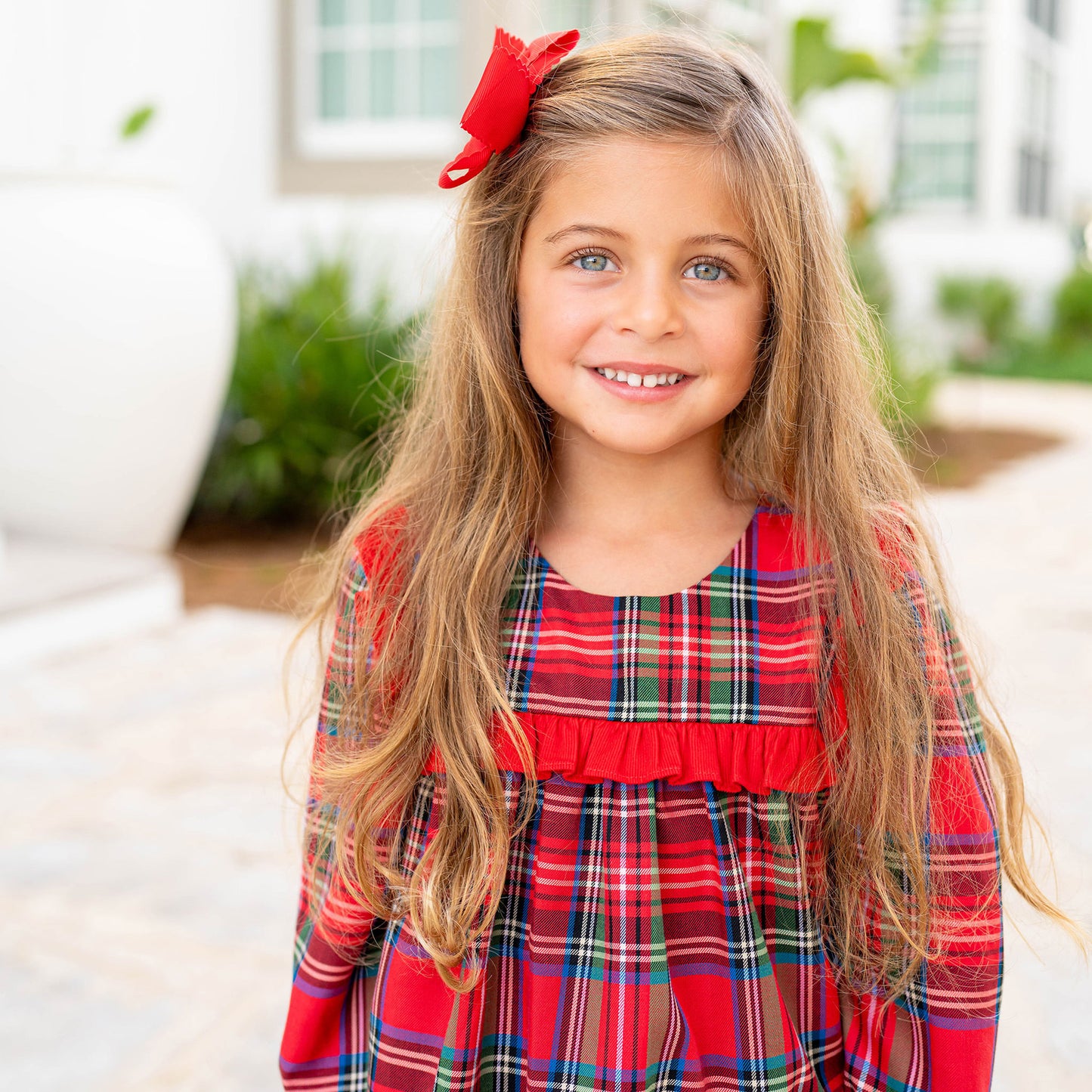 Girls Rebecca Dress - Stewart Plaid