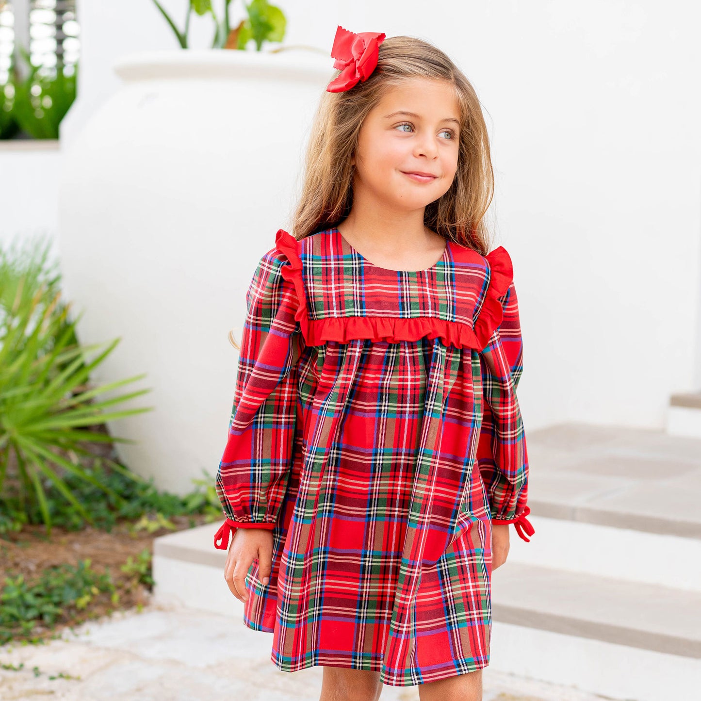 Girls Rebecca Dress - Stewart Plaid