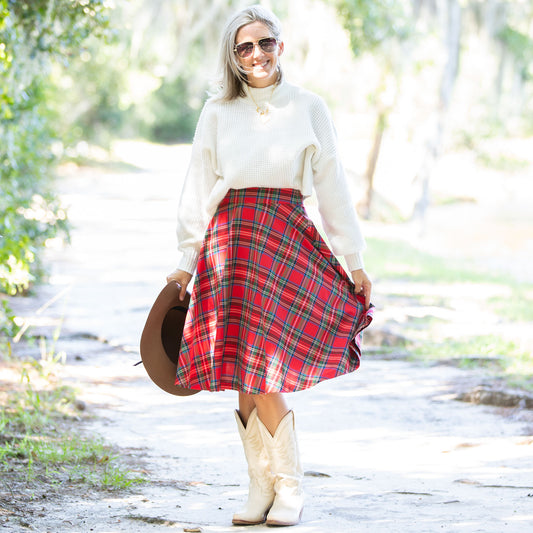 Womens Circle Skirt - Stewart Plaid