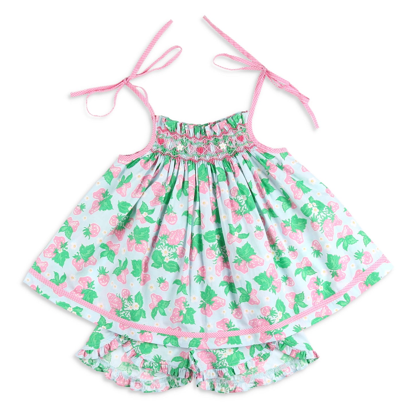 Girls Smocked Set - Strawberry Sweetness