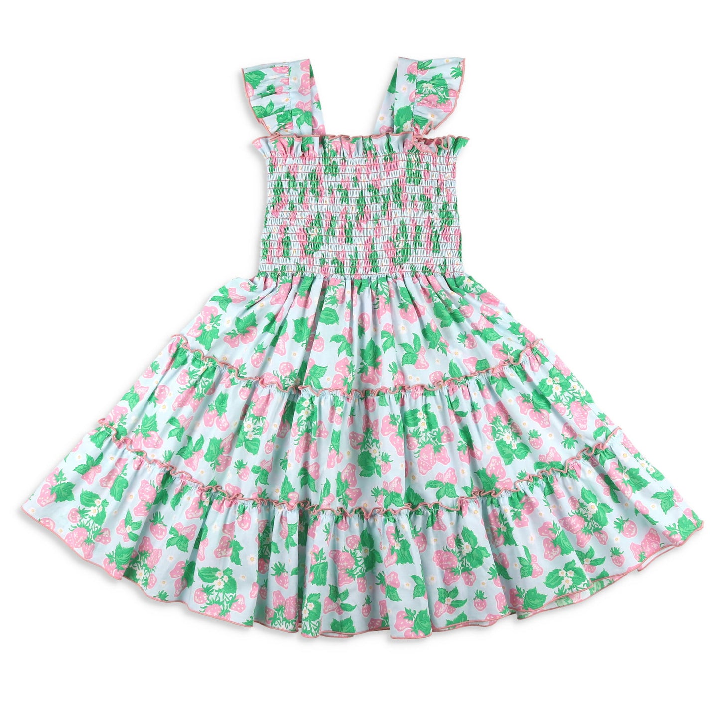 Girls Tier Sundress - Strawberry Sweetness