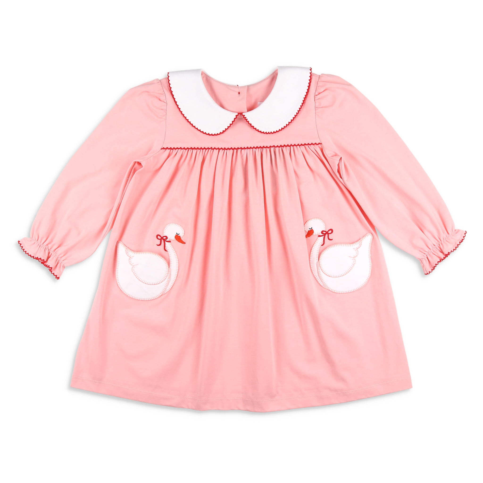 Girls Swan Pocket Dress - Shrimp and Grits Kids - Shrimp and Grits Kids