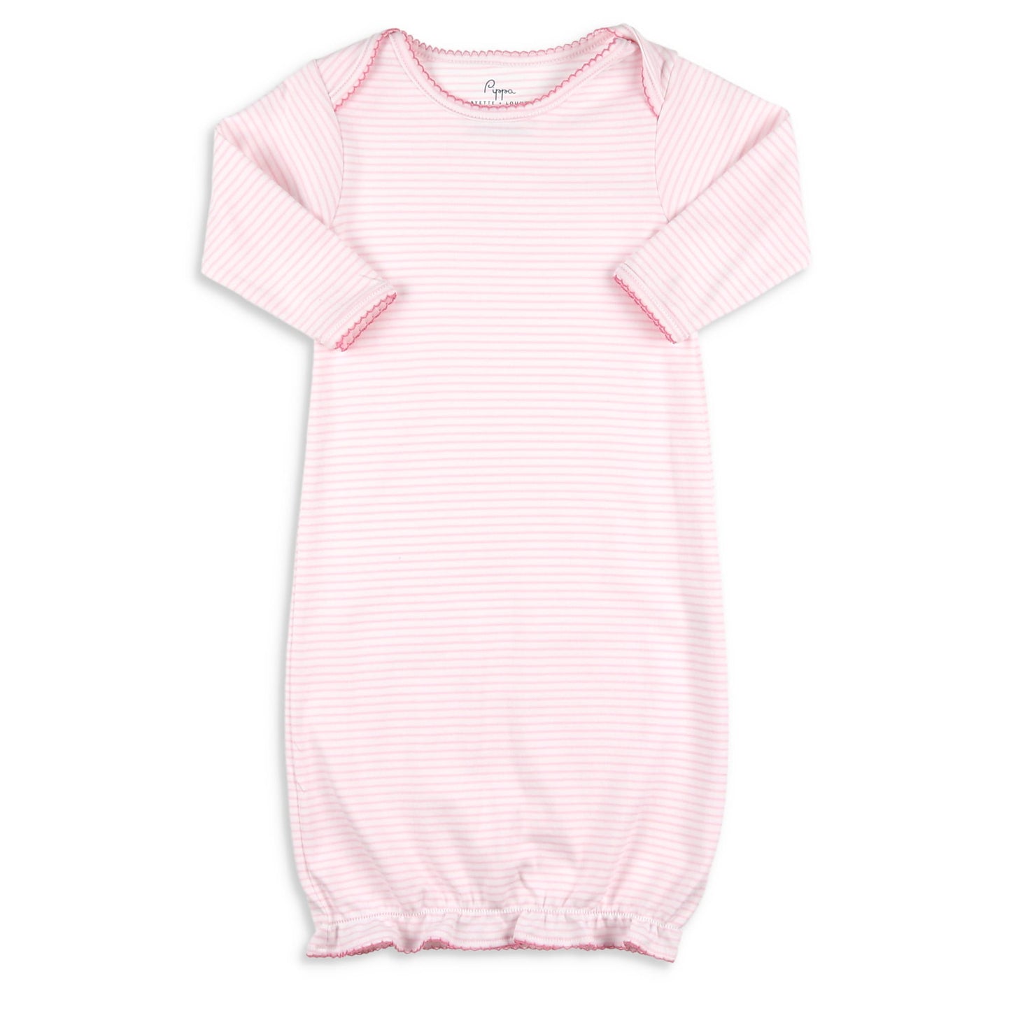 Girls Pima Baby Gown - Sweet Stripe