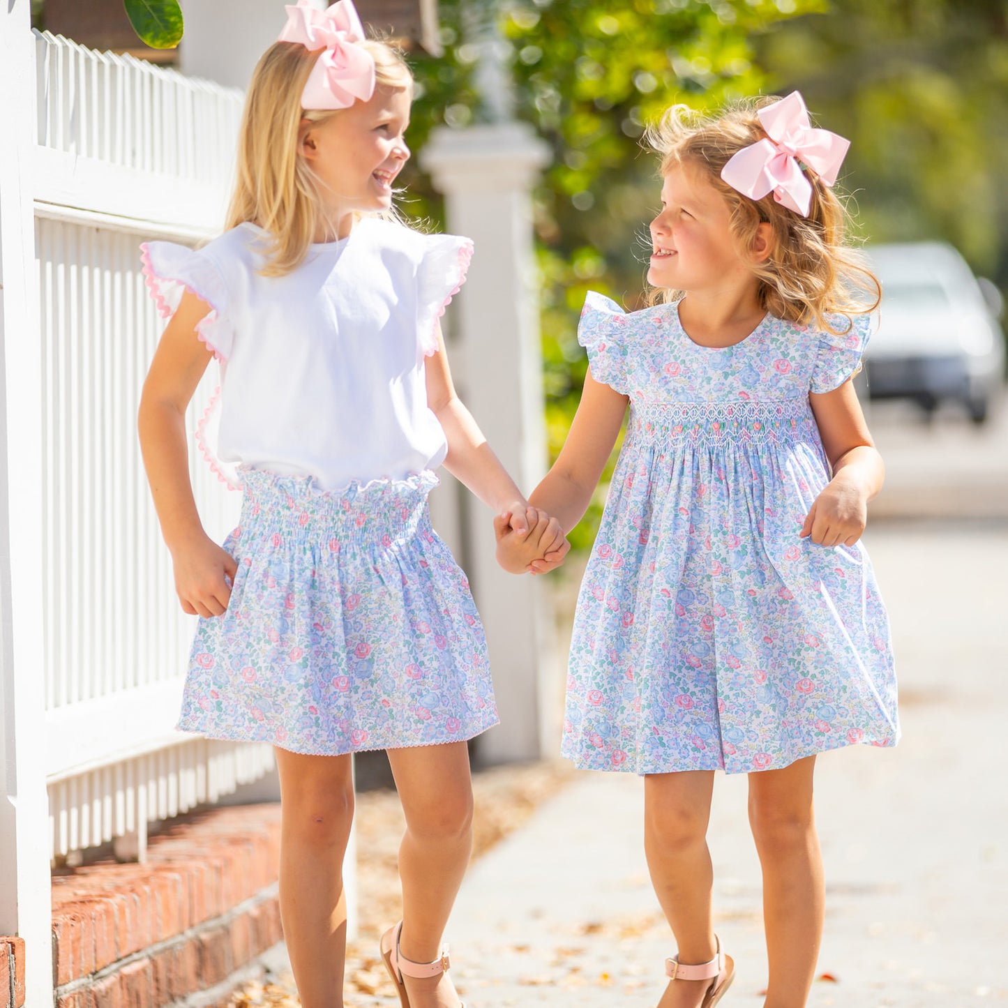 Girls Smocked Dress - Tea Rose