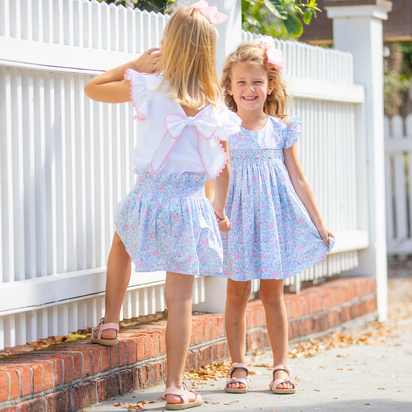 Girls Smocked Dress - Tea Rose