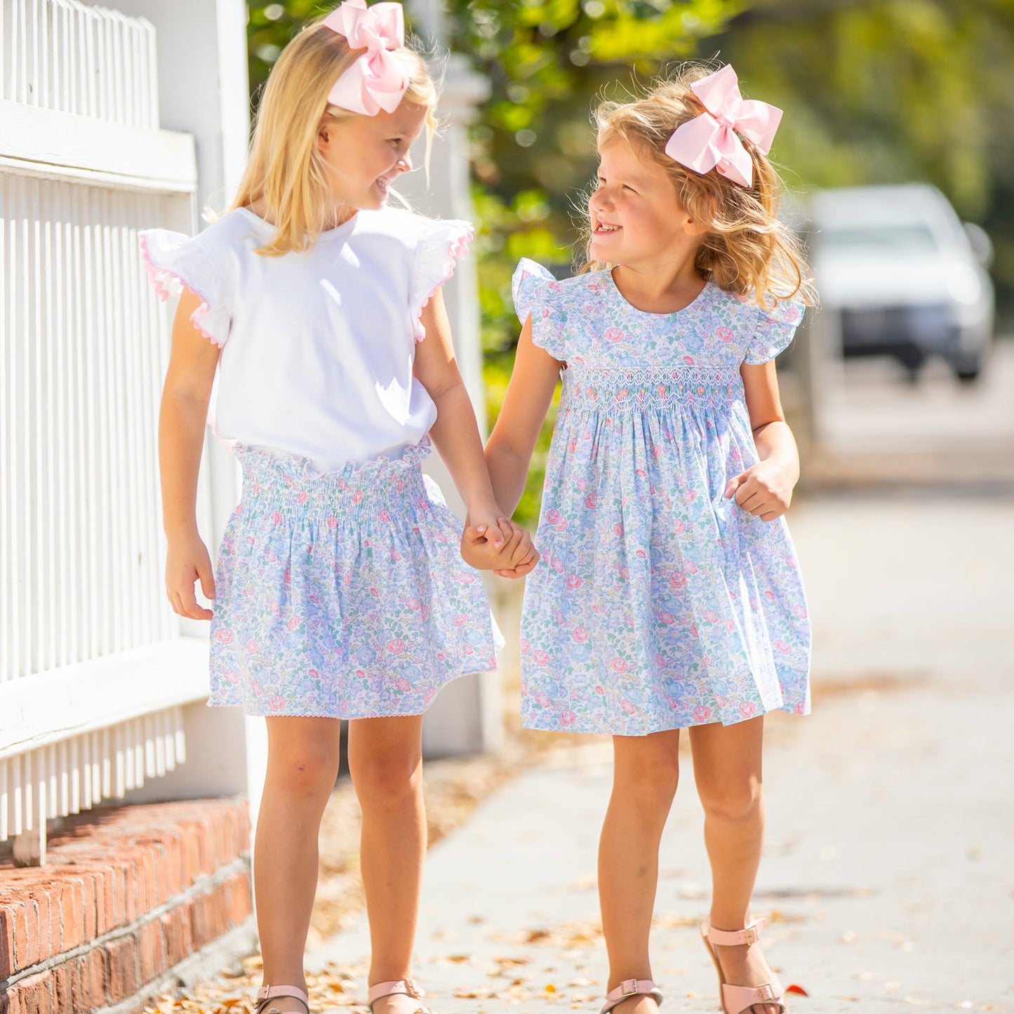 Girls Smocked Dress - Tea Rose