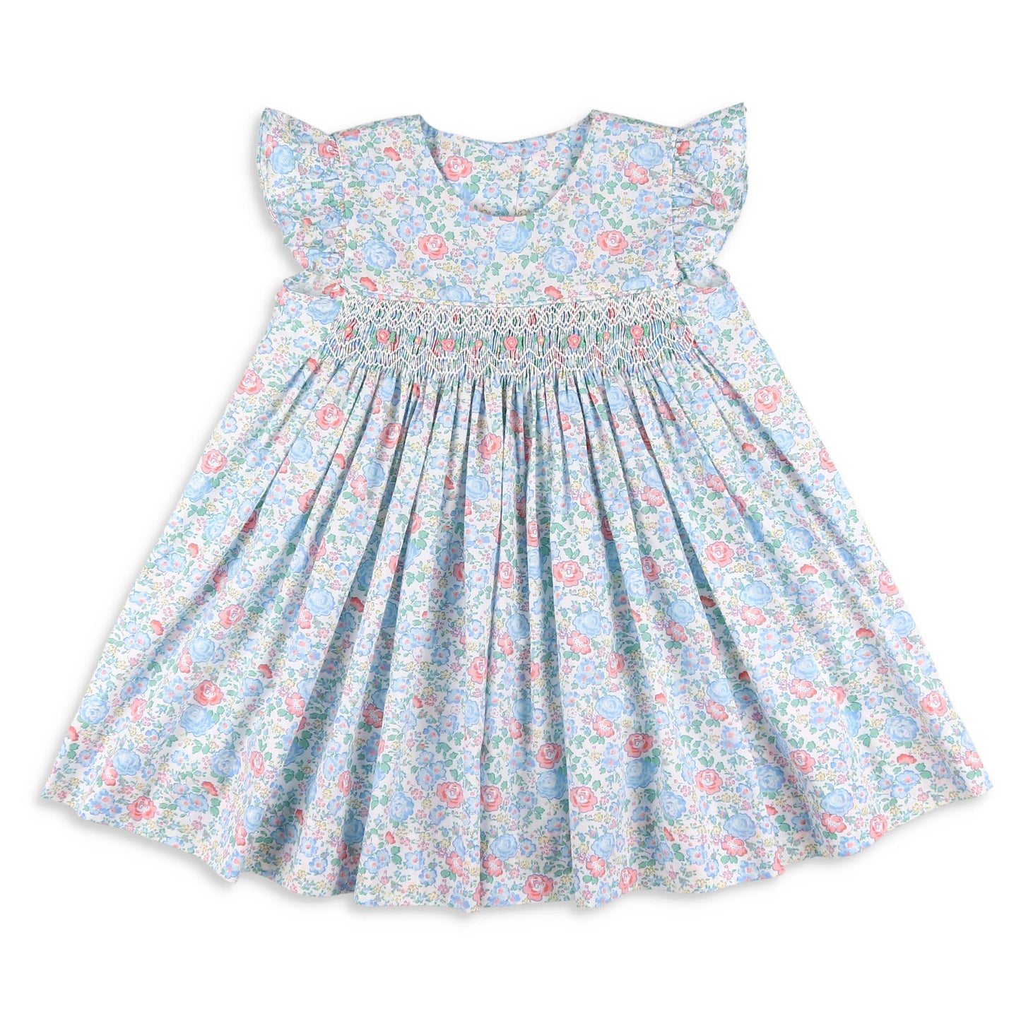 Girls Smocked Dress - Tea Rose