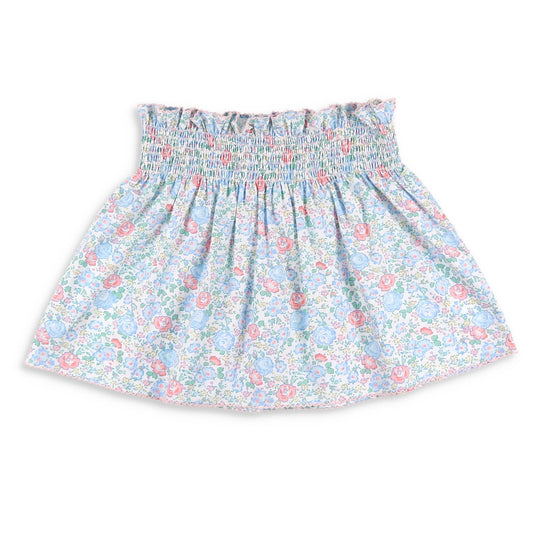 Girls Smocked Mae Skirt - Tea Rose